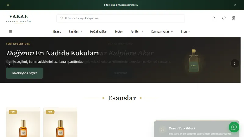 Vakar Esans web sitesi